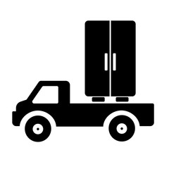 Poster - Armoire en livraison dans un camion