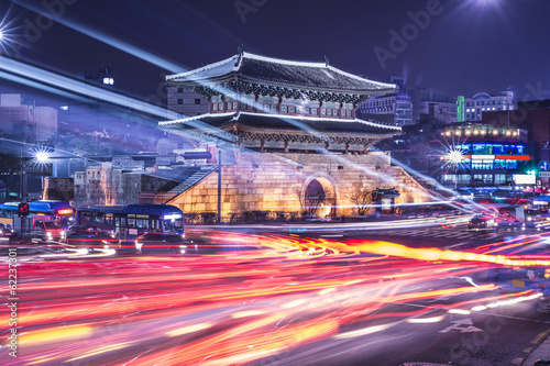Obraz na płótnie canvas dwuczęściowy "dyptyk" Seoul, korea południowa pejzaż