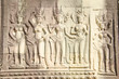 Relief of three dancers in the court of Angkor. Angkor Wat