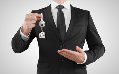 Poster - businessman  giving a key