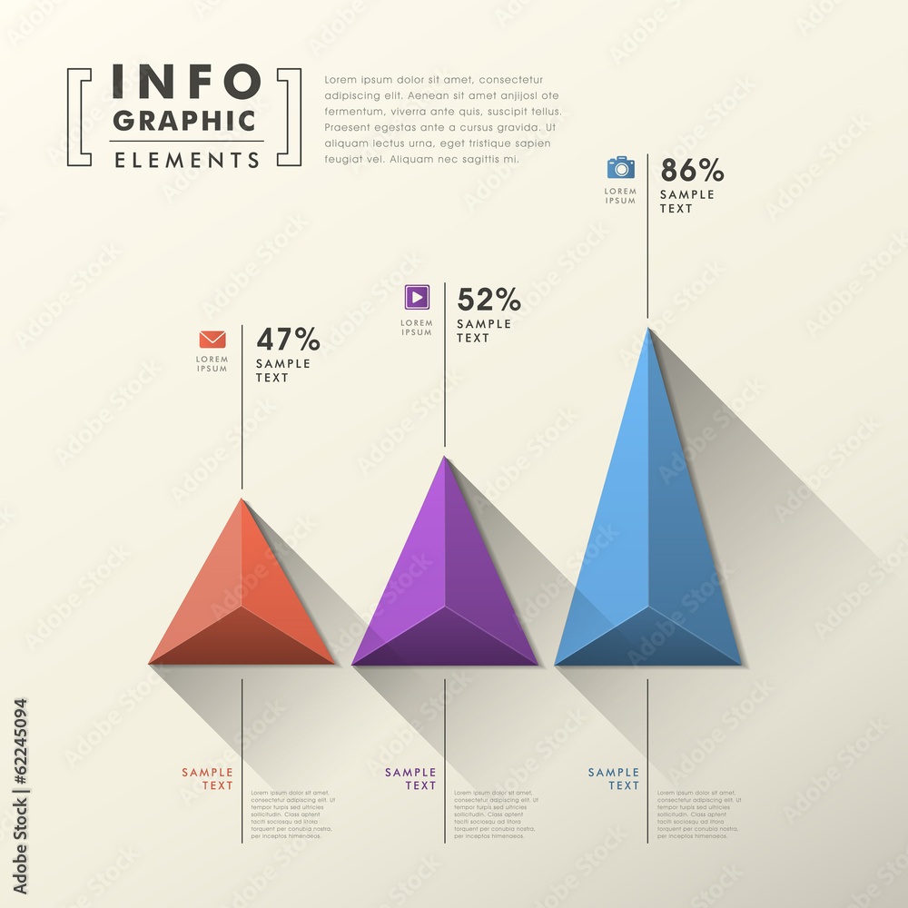 Pyramid Visual Representation abstract pyramid chart infographics Stock Vector | Adobe Stock