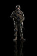 © bptu - U.S. marine. American soldier. Isolated on black.