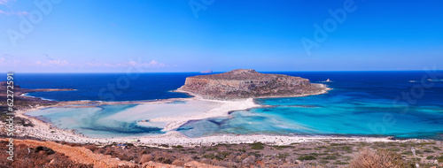 Plakat na papierze fotorealistycznym Panoramiczny widok na zatokę Balos, Kreta, Grecja.