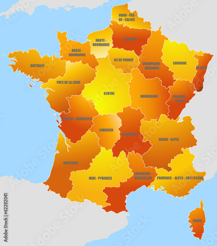 Obraz na płótnie canvas dwuczęściowy "dyptyk" Francuska mapa
