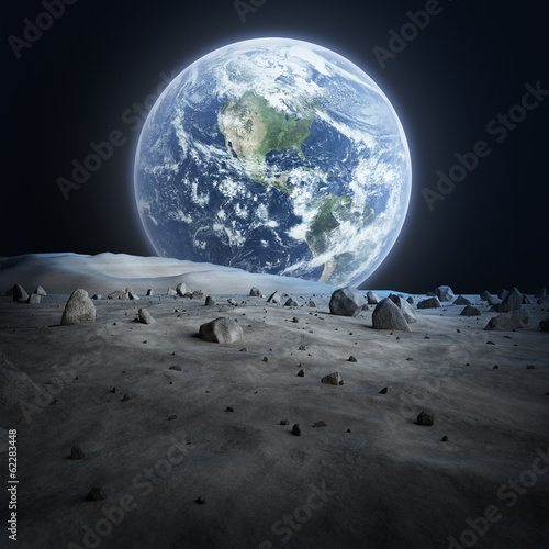 Fototapeta na wymiar Earth seen from the moon.