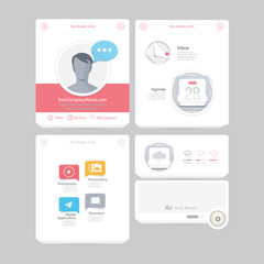 Wall Mural - set of flat concept elements for web and mobile services