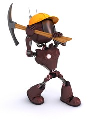 Sticker - android builder with a pick axe