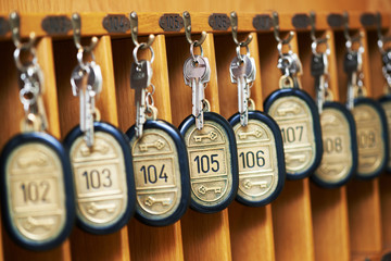 Wall Mural - hotel keys in cabinet