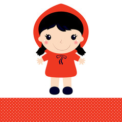 Wall Mural - Little Red Riding Hood isolated on white