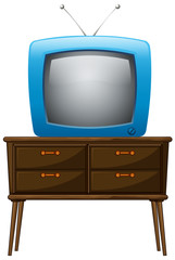 Poster - A television above the wooden table