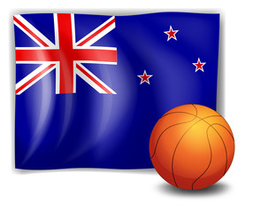 Sticker - A ball in front of the flag of New Zealand