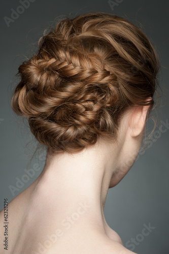 Naklejka dekoracyjna Woman with braid hairdo