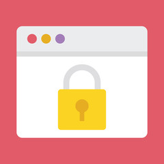 Vector Browser and Lock Icon