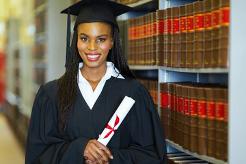 pretty african american college graduate