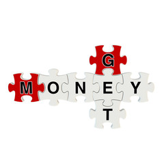 Get money 3d puzzle on white background