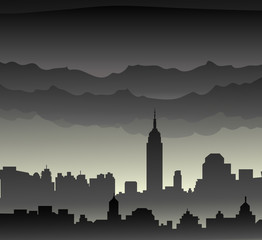 Wall Mural - New York at Monsoon day-Vector