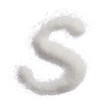 Sea salt letter s isolated on white top view