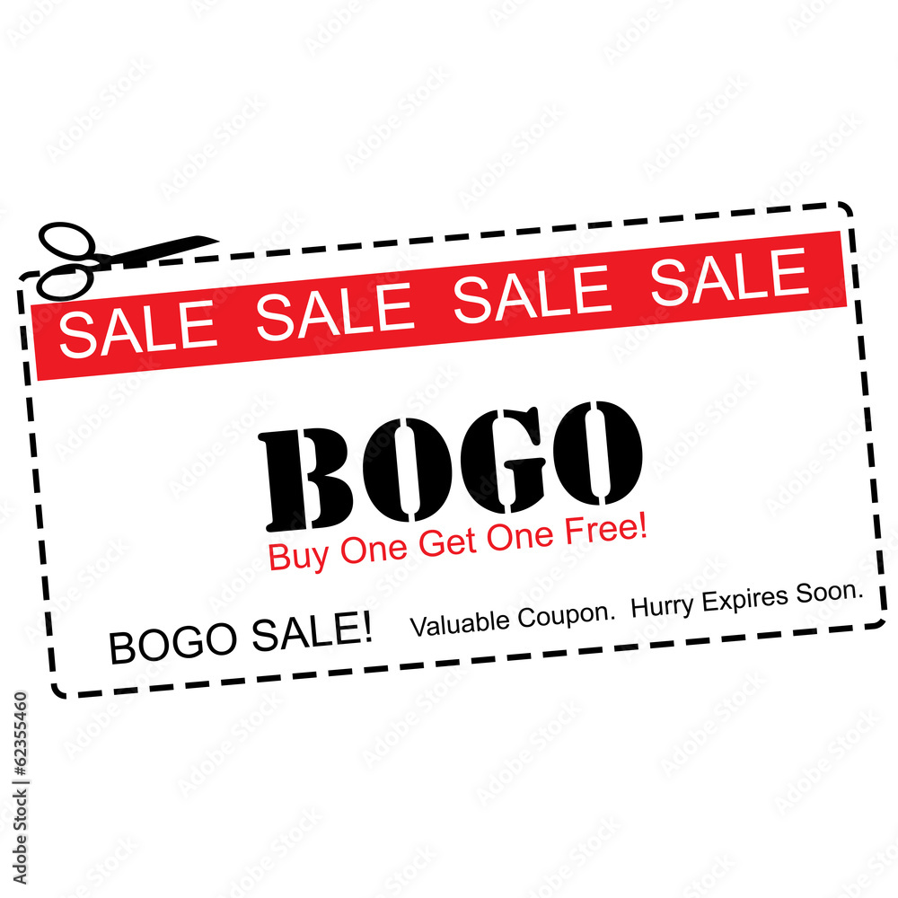 BOGO Buy One Get ne Free Sale Coupon Stock Illustration | Adobe Stock bogo-buy-one-get-ne-free-sale-coupon-stock-illustration-adobe-stock