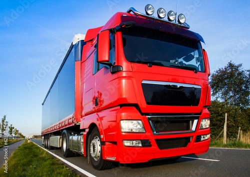 Naklejka samoprzylepna Ciężarówka, naczepa - transport