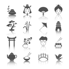 Wall Mural - Japanese culture icons set