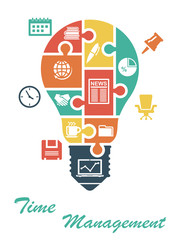 Poster - Business infographics in lightbulb shape