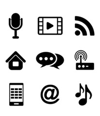 Aufkleber - Communications and multimedia icons