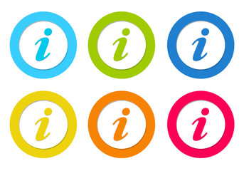 Wall Mural - set of icons with information symbol