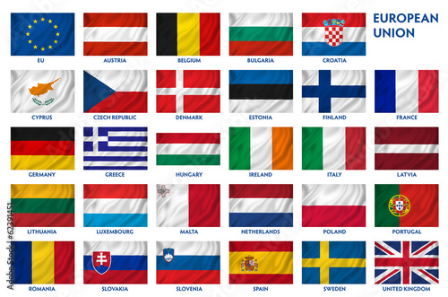 Naklejka - mata magnetyczna na lodówkę European Union flags