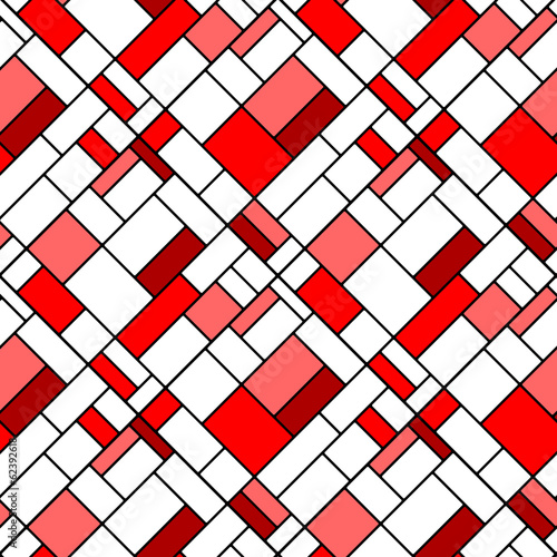 Naklejka na szybę Colorful diagonal geometric squares seamless pattern in red