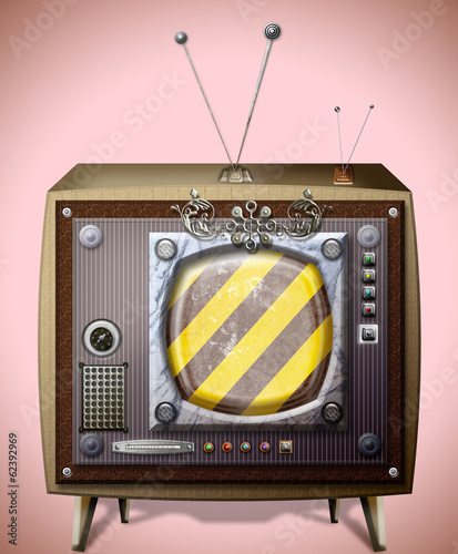 Obraz na płótnie canvas dwuczęściowy "dyptyk" Telewizja vintage i steampunk - seria.