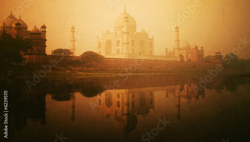 Fotoboard na płycie Złoty teksturowane zdjęcie scenerii Taj Mahal