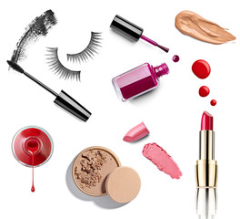 Wall Mural - make up beauty lipstick nail polish liquid powder mascara pencil