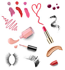 Wall Mural - make up beauty lipstick nail polish liquid powder mascara pencil