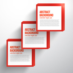 Wall Mural - Vector  square. Abstract background card and red. 3d