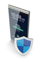 Wall Mural - fingerprint reader on a smartphone