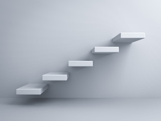 Leinwandbilder - Abstract stairs or steps concept on white wall background