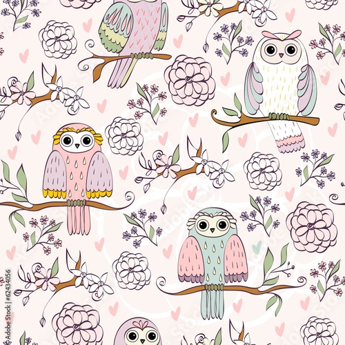 Board z aluminiowym obramowaniem Ilustracja z sową siedzącą na gałęziach