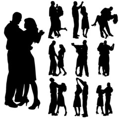 Vector silhouette of people.