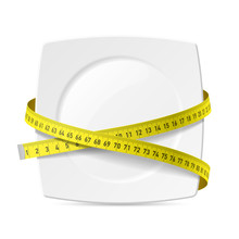 Plate With Measuring Tape - Diet Theme