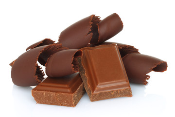 Aufkleber - Chocolate shavings on white background