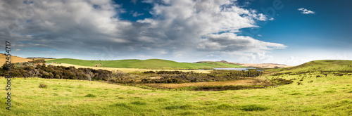 Board z aluminiowym obramowaniem Nowa Zelandia panorama pastwiska, Cape reinga