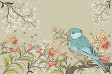 Flowers And Bird