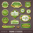 set of green and golden quality seals/stickers