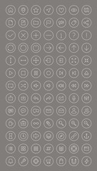 Leinwandbilder - Web and user interface thin line icons