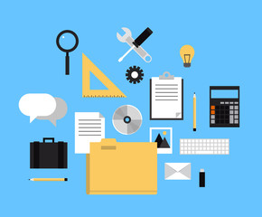 Leinwandbilder - Web folder with office icons