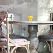table on cafe background. vintage style
