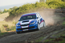 Rally Car In Action - Gravel
