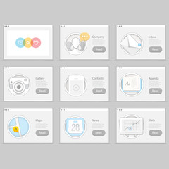 Wall Mural - set of flat concept icons elements for web and mobile services