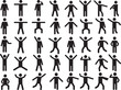 Set of active human pictogram illustrated on white background
