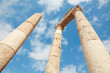Roman temple columns on the sky in Amman, Jordan